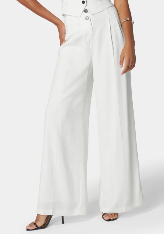 Pleated High Waist Full Wide Leg Pant sold by Bebe