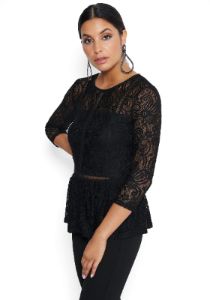 Lace Peplum Top sold by Bebe