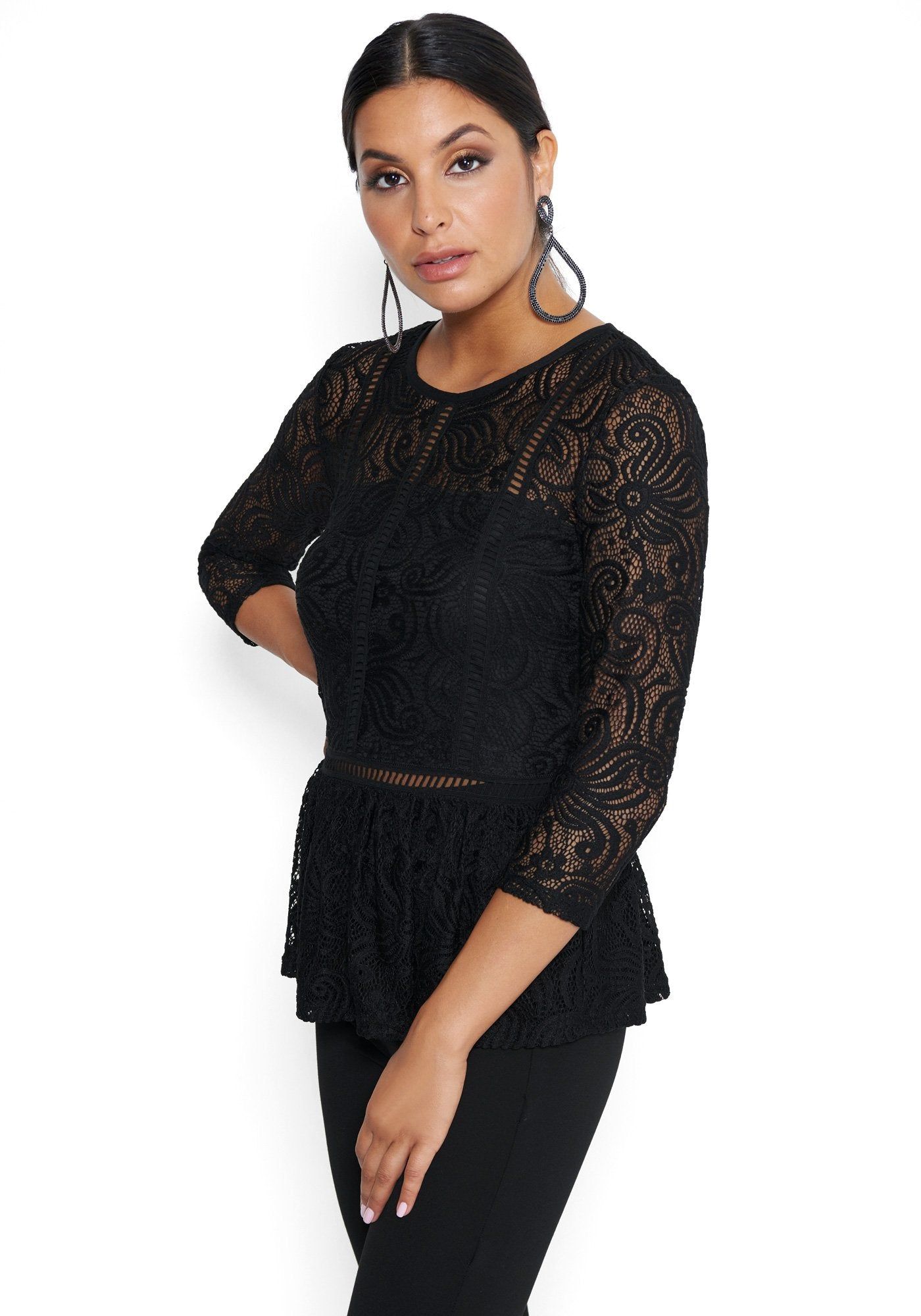 Lace Peplum Top sold by Bebe product image thumbnail 2