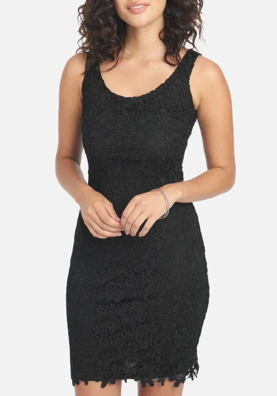 Scoop Neck Allover Lace Dress sold by Bebe