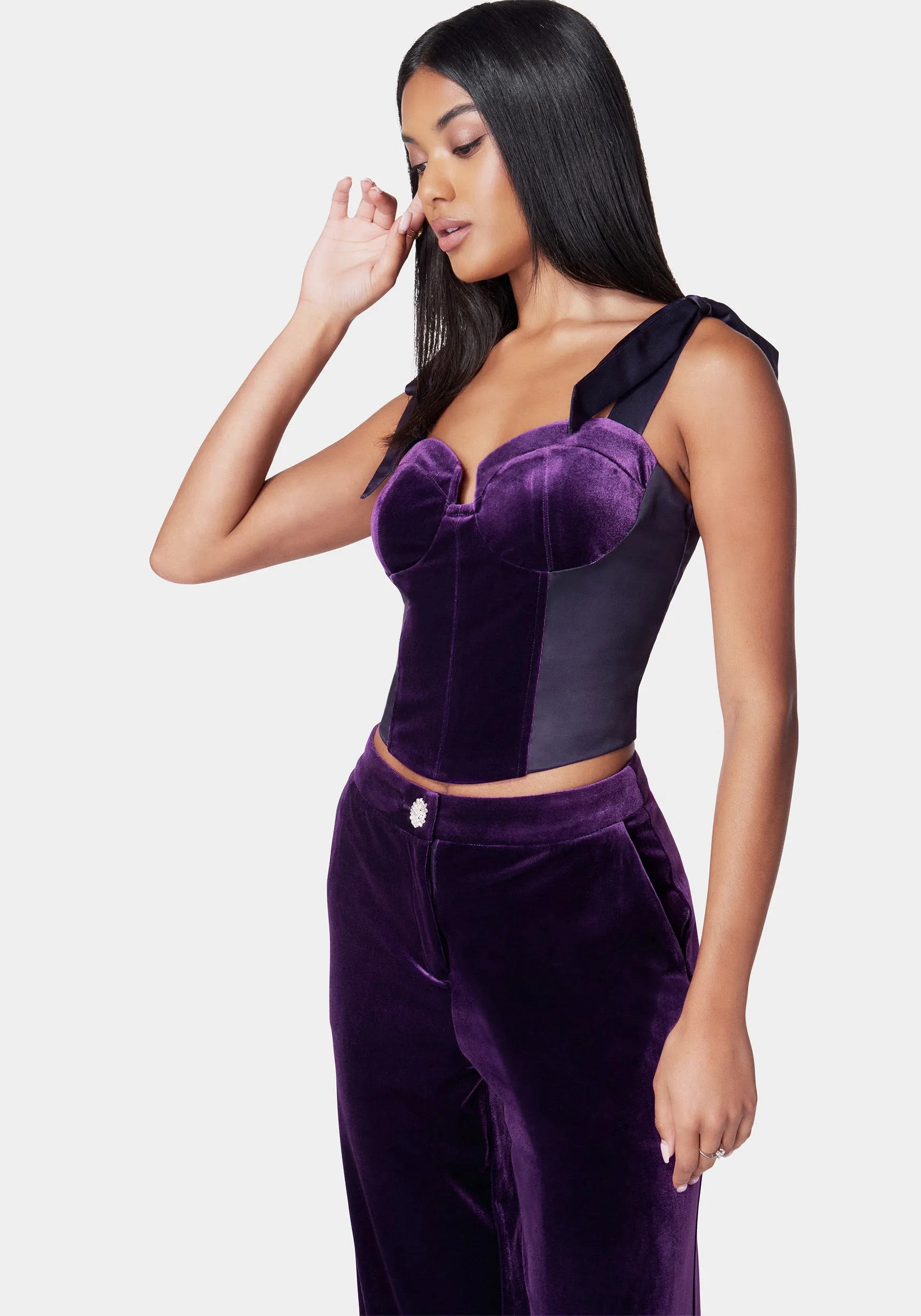Satin Combo Velour Bustier Top sold by Bebe product image thumbnail 2