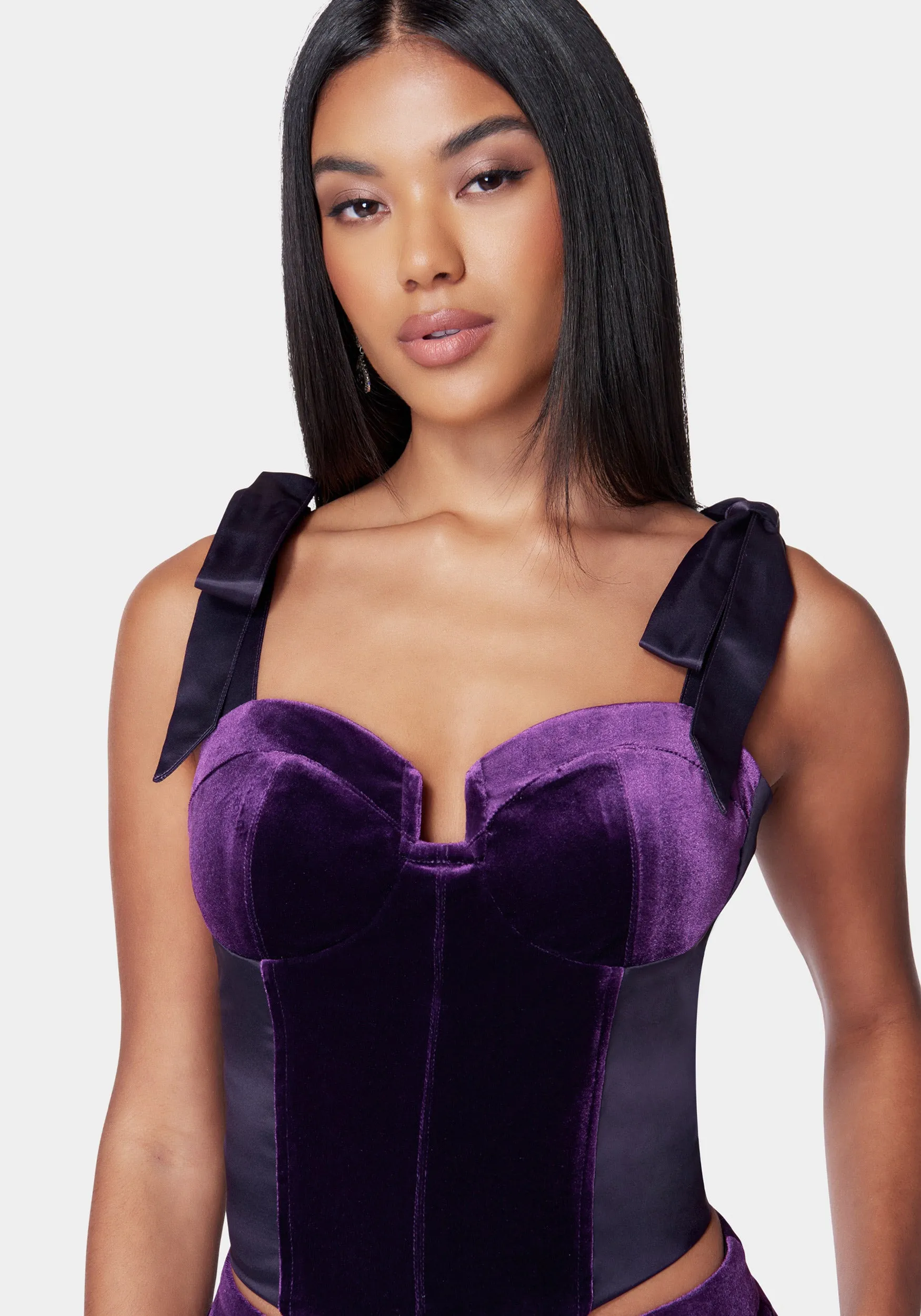 Satin Combo Velour Bustier Top sold by Bebe product image thumbnail 4