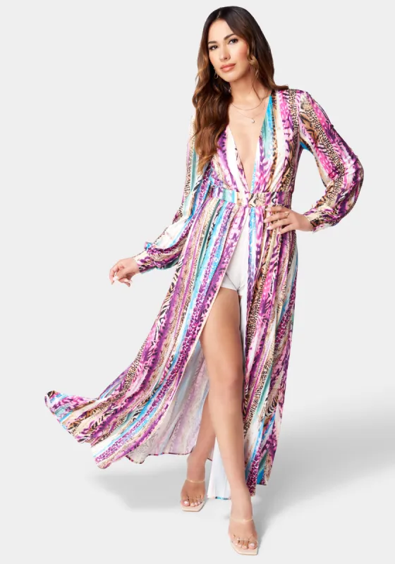 Deep V Printed Maxi Dress sold by Bebe