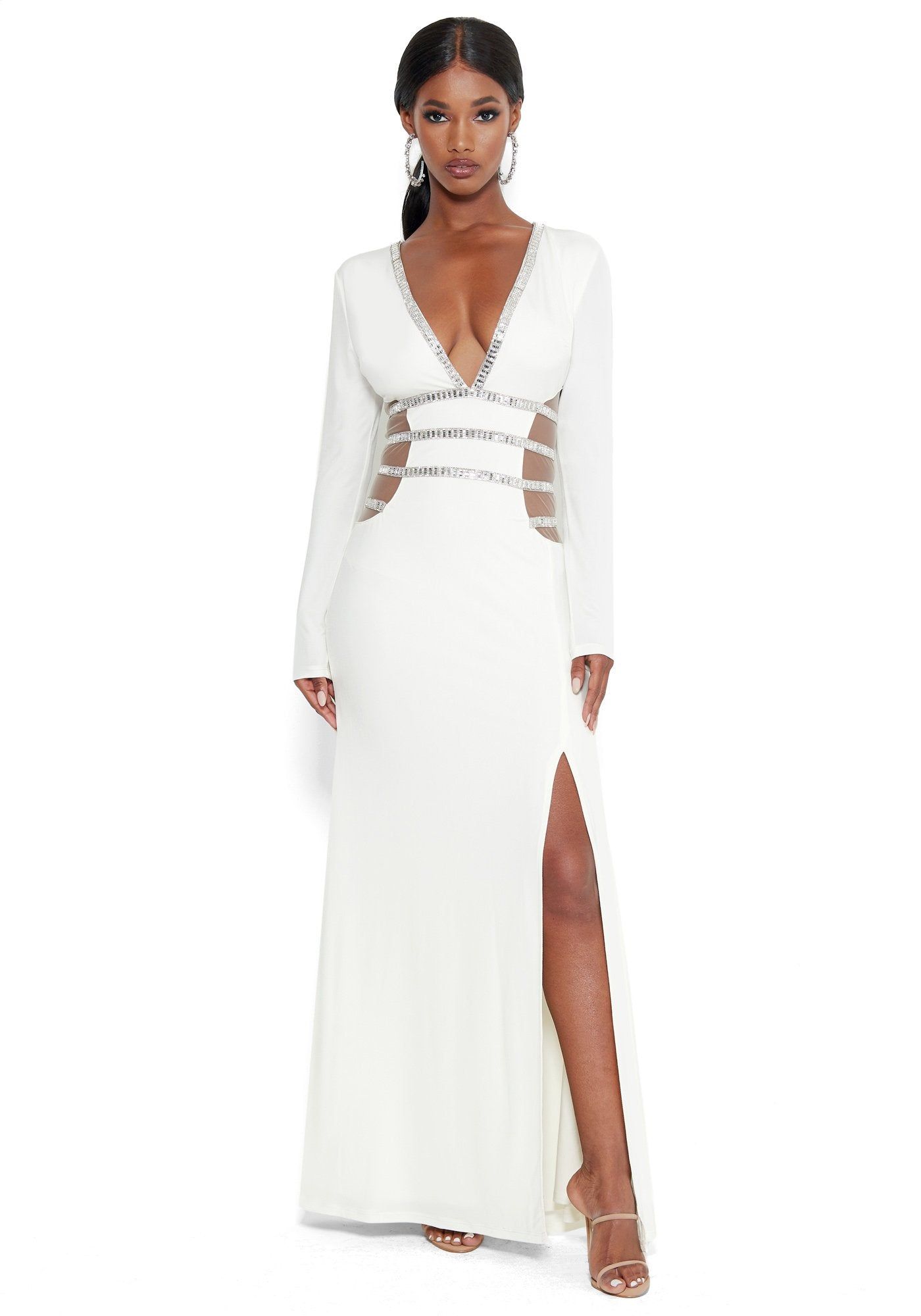 Sparkly V-Neck Gown sold by Bebe