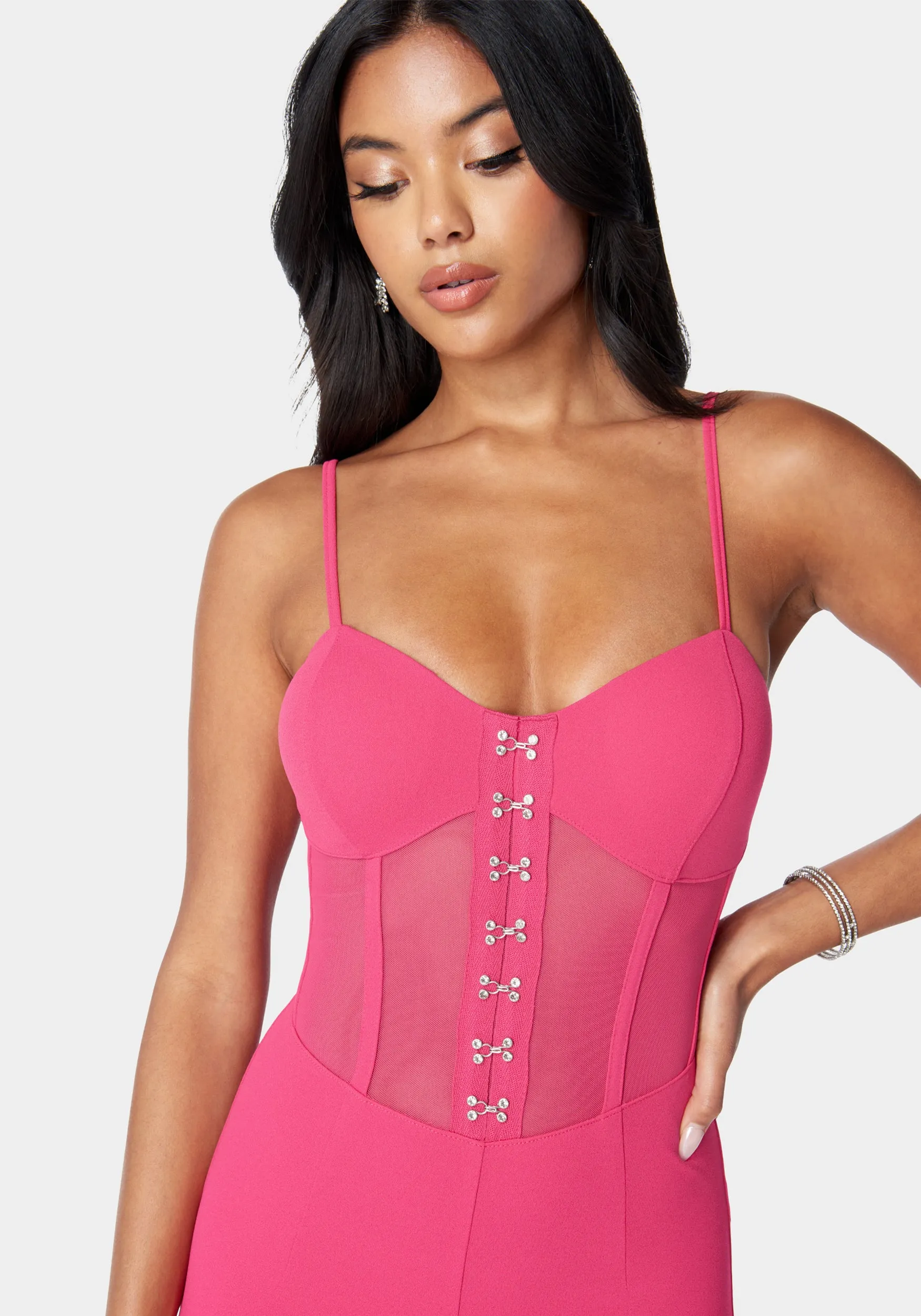 Corset Waist Slim Leg Jumpsuit sold by Bebe product image thumbnail 4