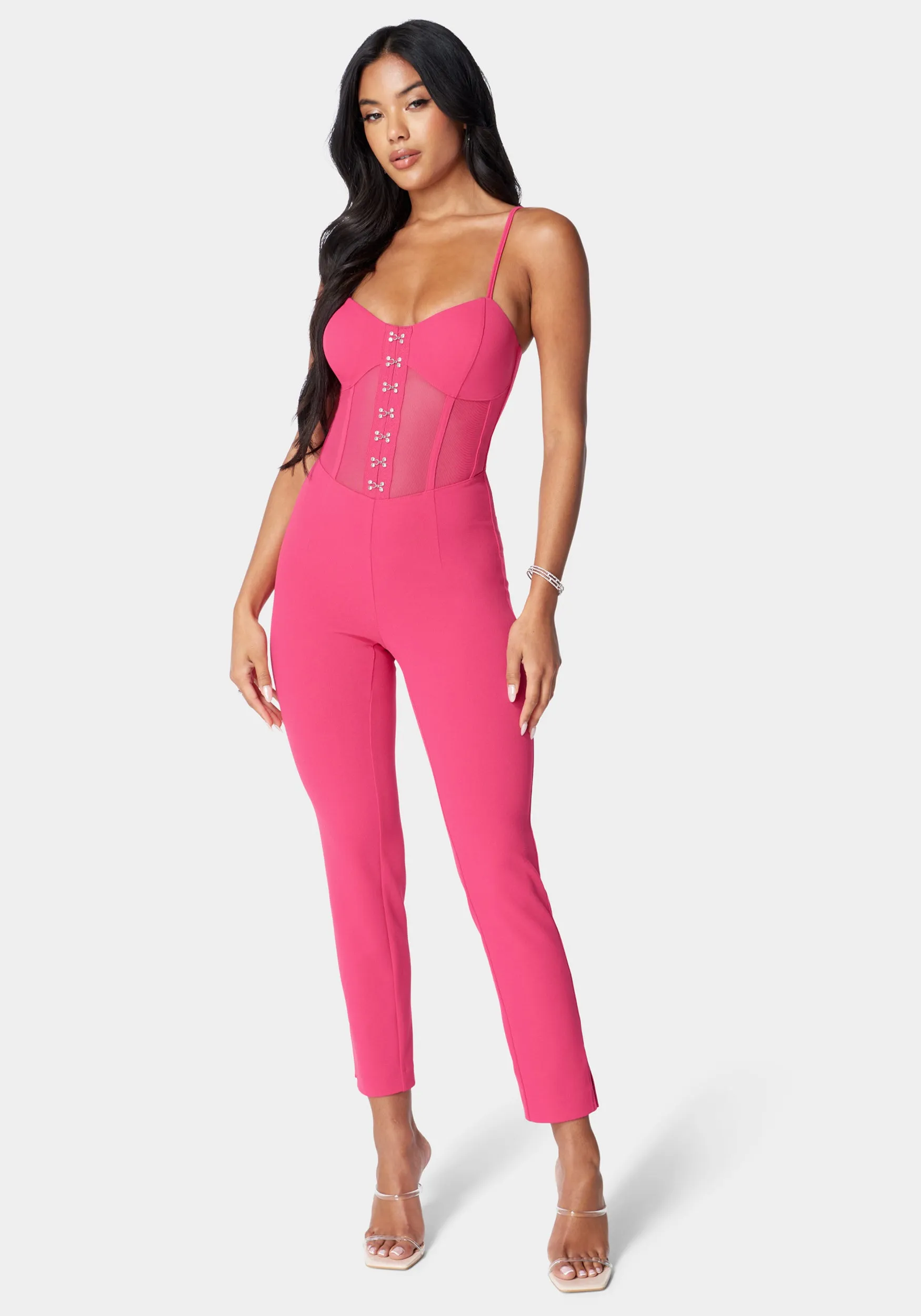 Corset Waist Slim Leg Jumpsuit sold by Bebe