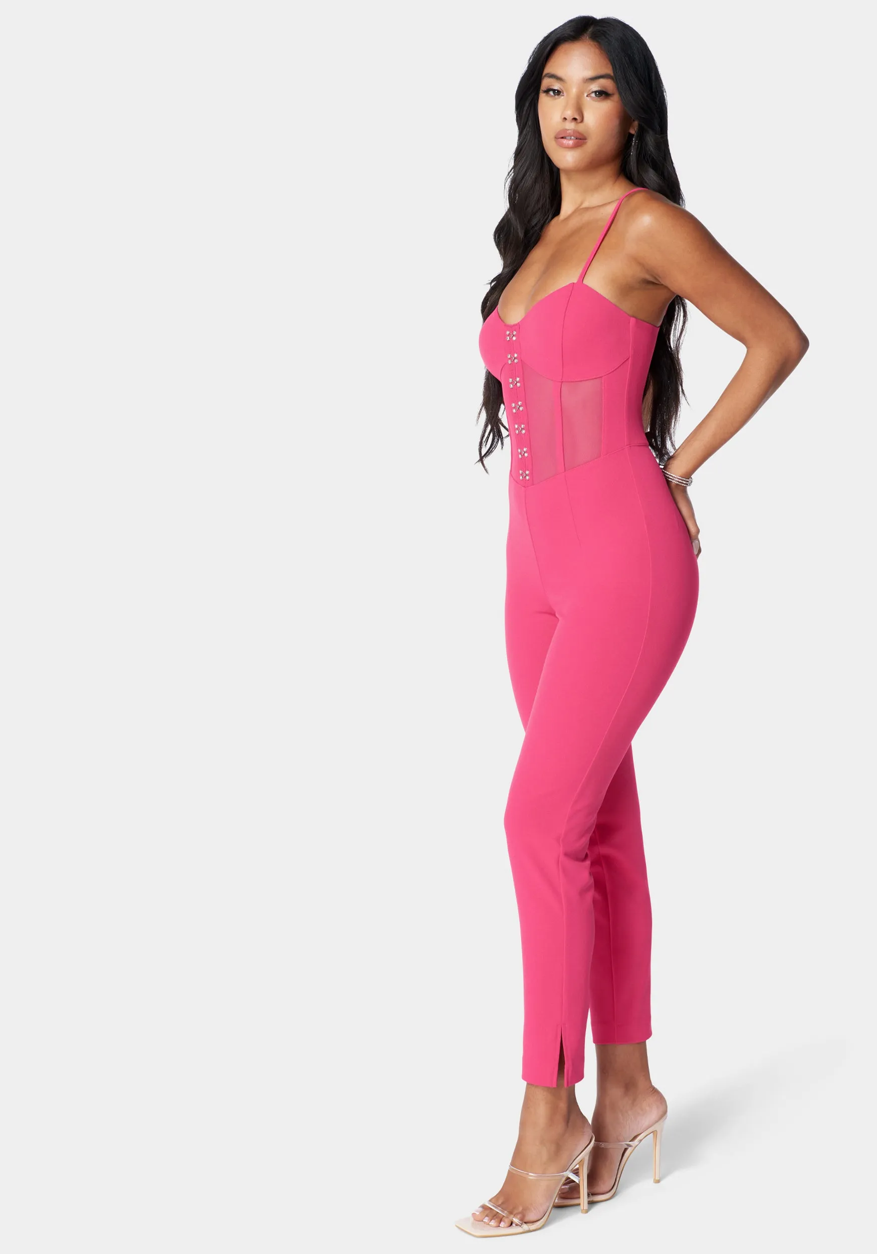 Corset Waist Slim Leg Jumpsuit sold by Bebe product image thumbnail 2