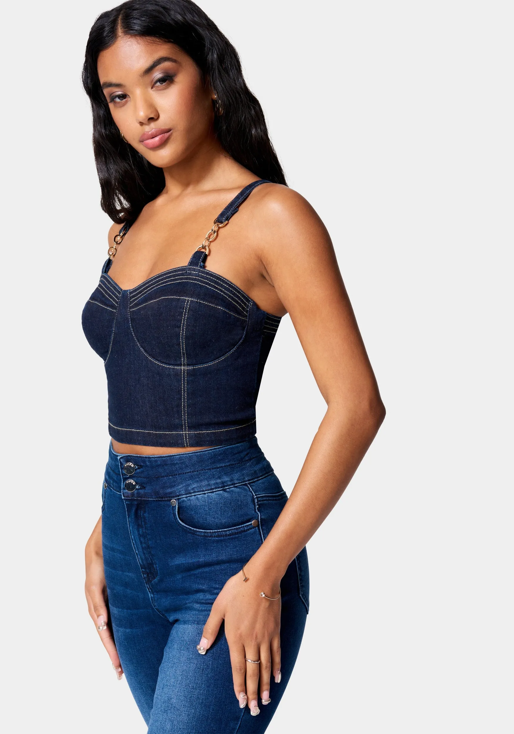 Buckle Strap Denim Bustier sold by Bebe product image thumbnail 2