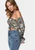 Cropped Puff Sleeve Cinched Blouse sold by Bebe