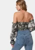 Cropped Puff Sleeve Cinched Blouse sold by Bebe