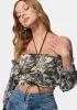 Cropped Puff Sleeve Cinched Blouse sold by Bebe