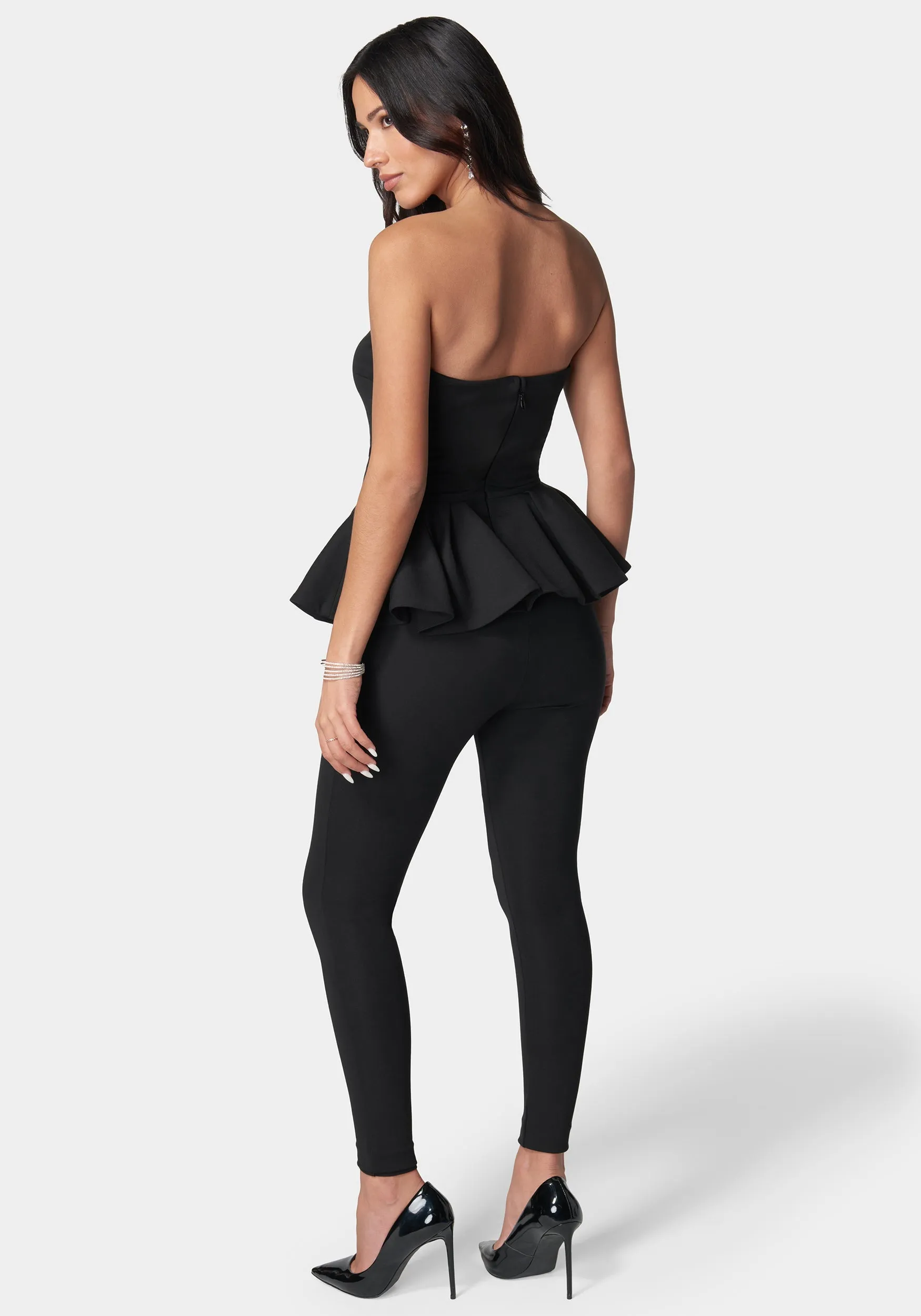 Strapless Peplum Catsuit sold by Bebe product image thumbnail 3