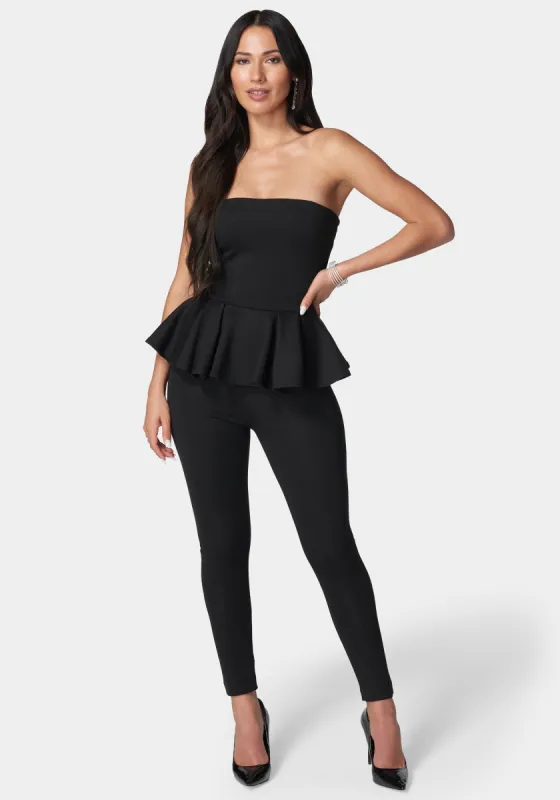 Strapless Peplum Catsuit sold by Bebe