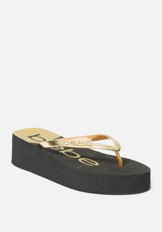 Jeanie Wedge Flip Flops sold by Bebe