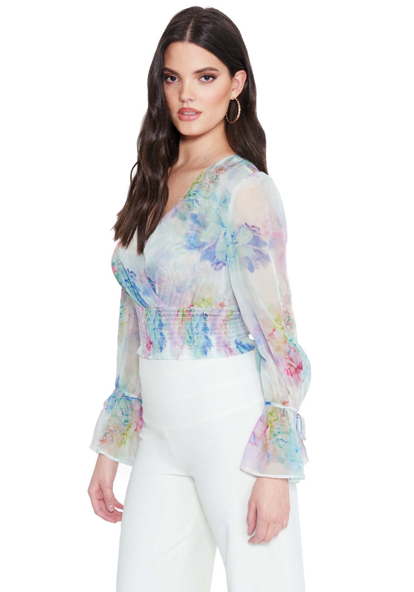 Printed Surplice Woven Top sold by Bebe product image thumbnail 2