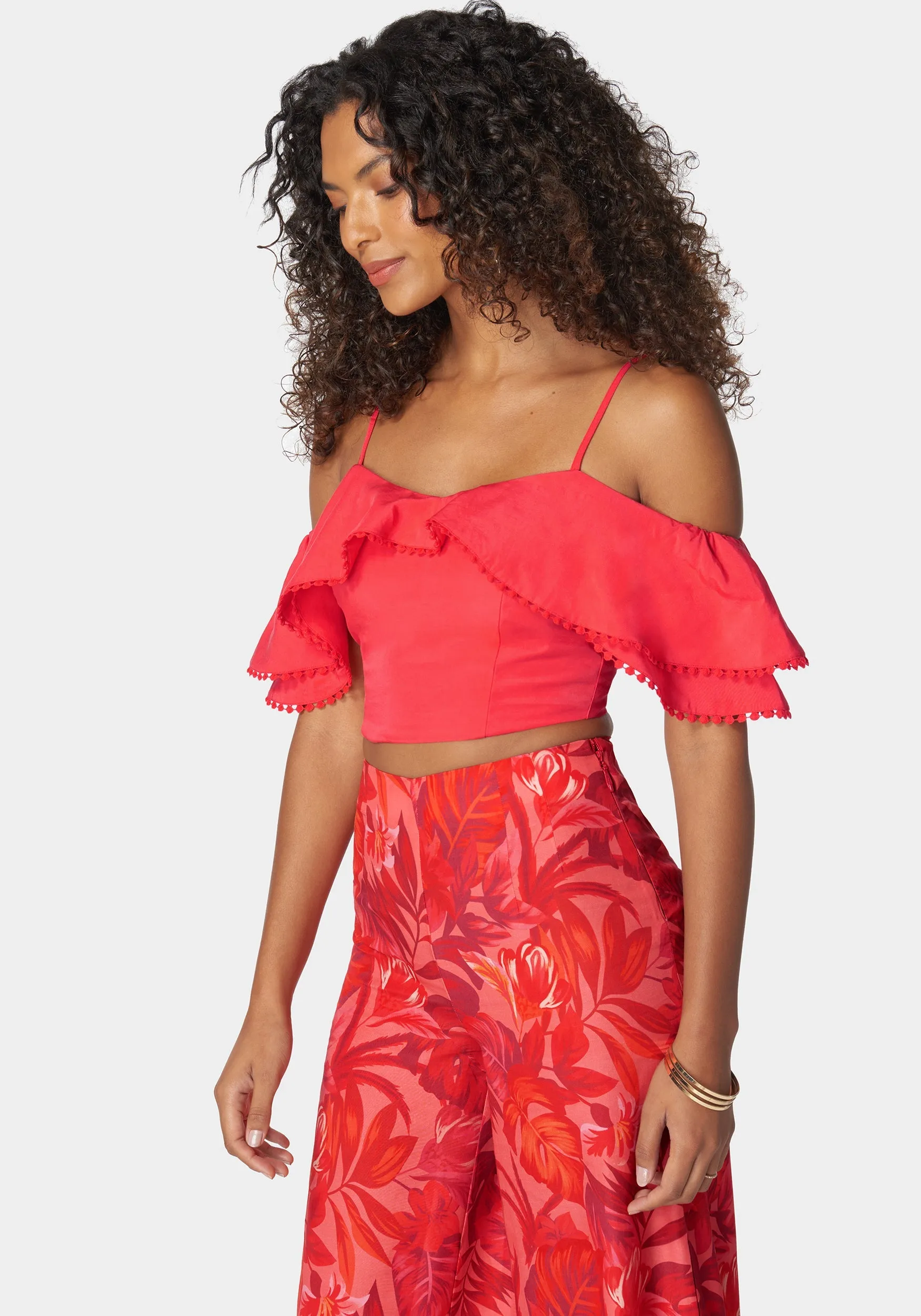 Tie Back Ruffle Trim Detail Top sold by Bebe product image thumbnail 2