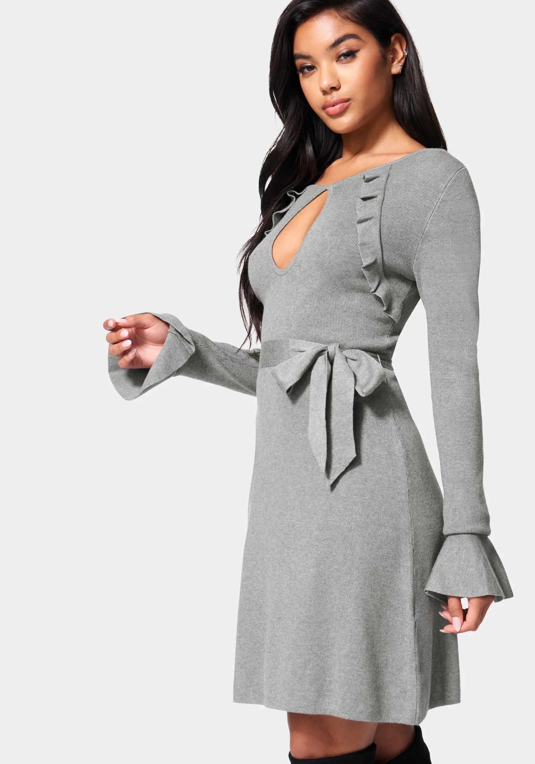 Bell Sleeve Belted Sweater Dress sold by Bebe product image thumbnail 2