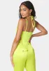 Mesh Combo Strappy Halter Bodysuit sold by Bebe