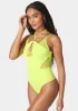 Mesh Combo Strappy Halter Bodysuit sold by Bebe
