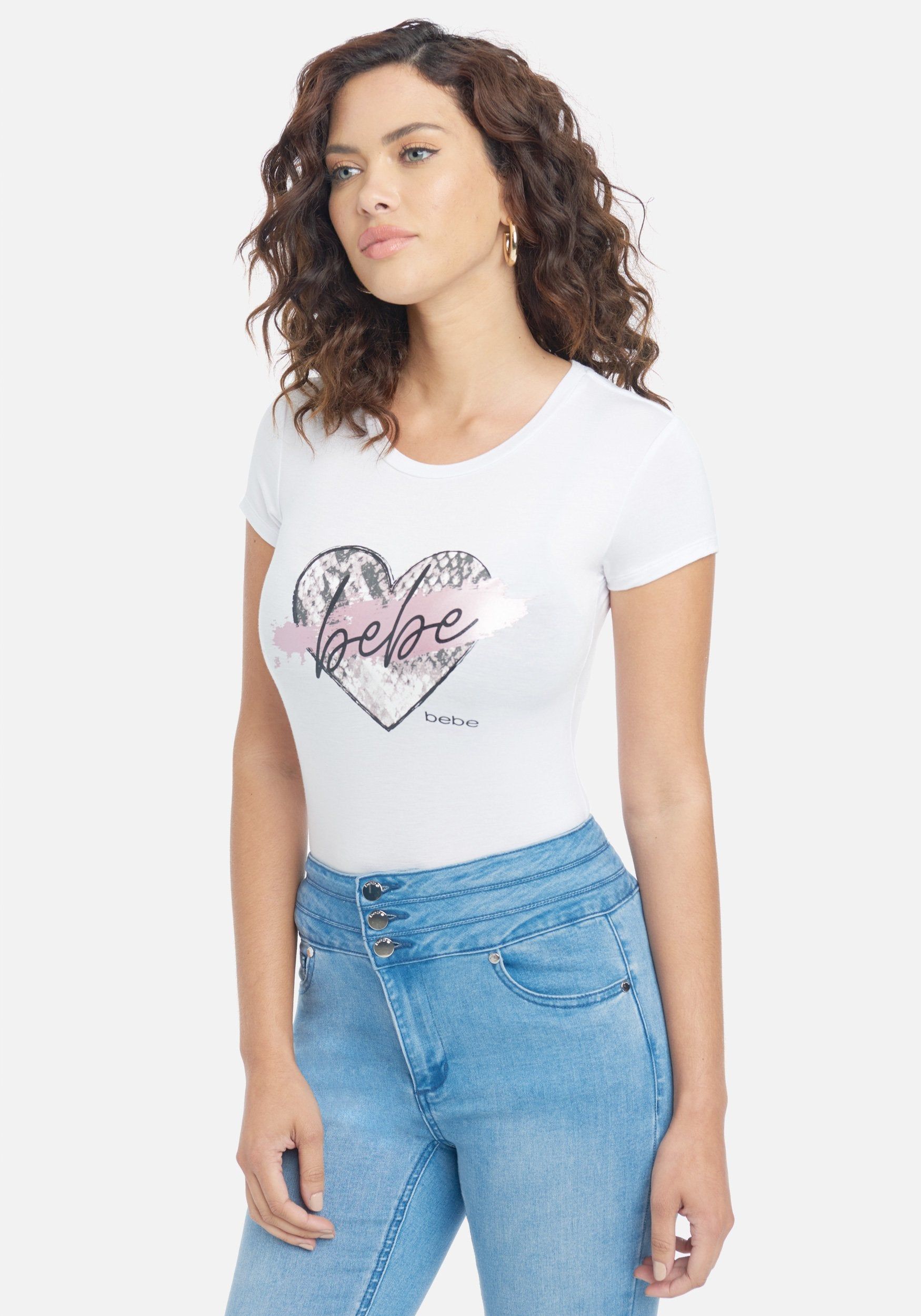 Bebe Logo Cursive Heart Tee sold by Bebe product image thumbnail 2
