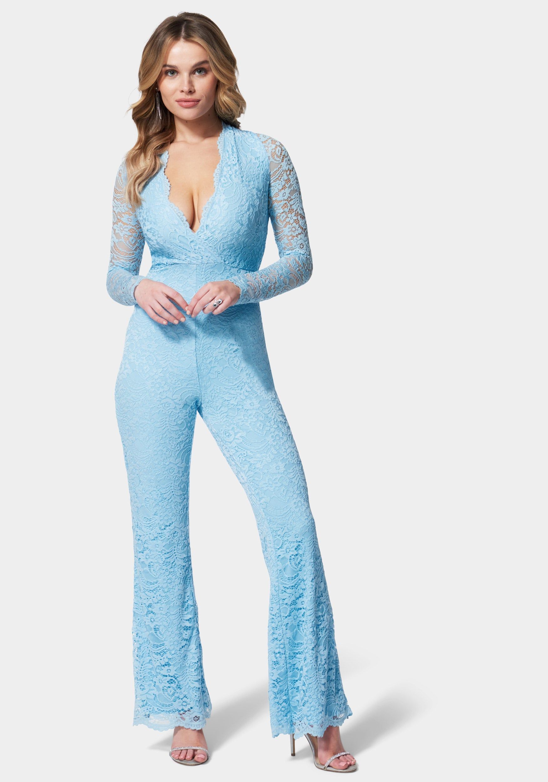 Scallop Lace Jumpsuit sold by Bebe