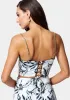 Reversible Satin Chain Strap Lace Up Back Top sold by Bebe