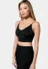 Reversible Satin Chain Strap Lace Up Back Top sold by Bebe