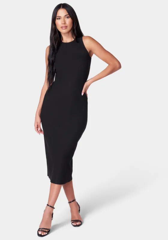 Rib Sleeveless Midi Dress sold by Bebe