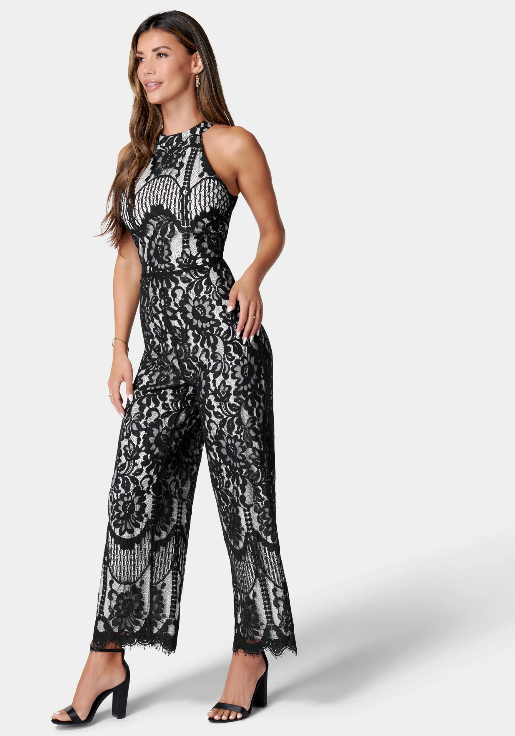 Halter Neck Lace Jumpsuit sold by Bebe product image thumbnail 2