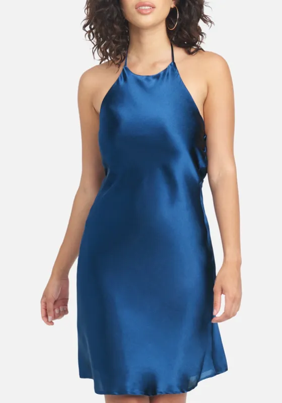 Charm Halter Neck Mini Dress sold by Bebe