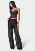High Waist Wide Leg Lace Pant sold by Bebe