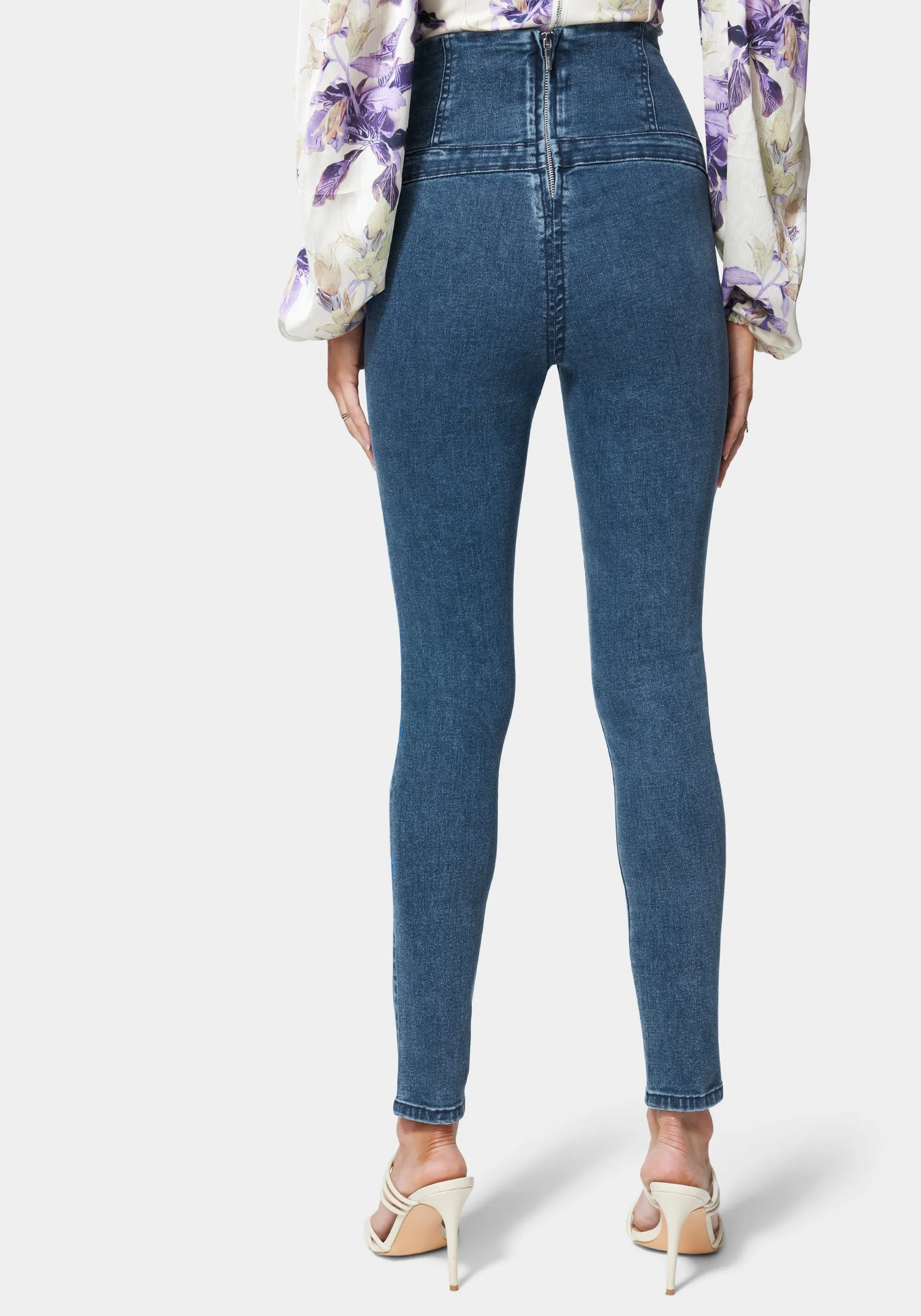 High Waisted Button Detail Skinny Jeans sold by Bebe product image thumbnail 3