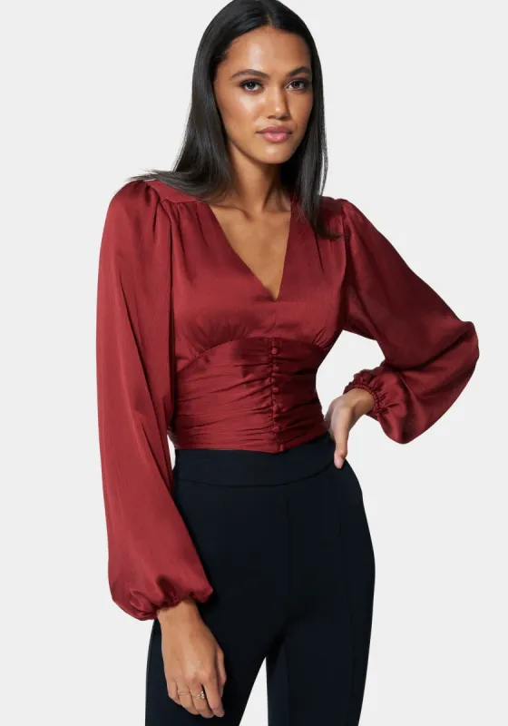 Deep V Front Button Top sold by Bebe