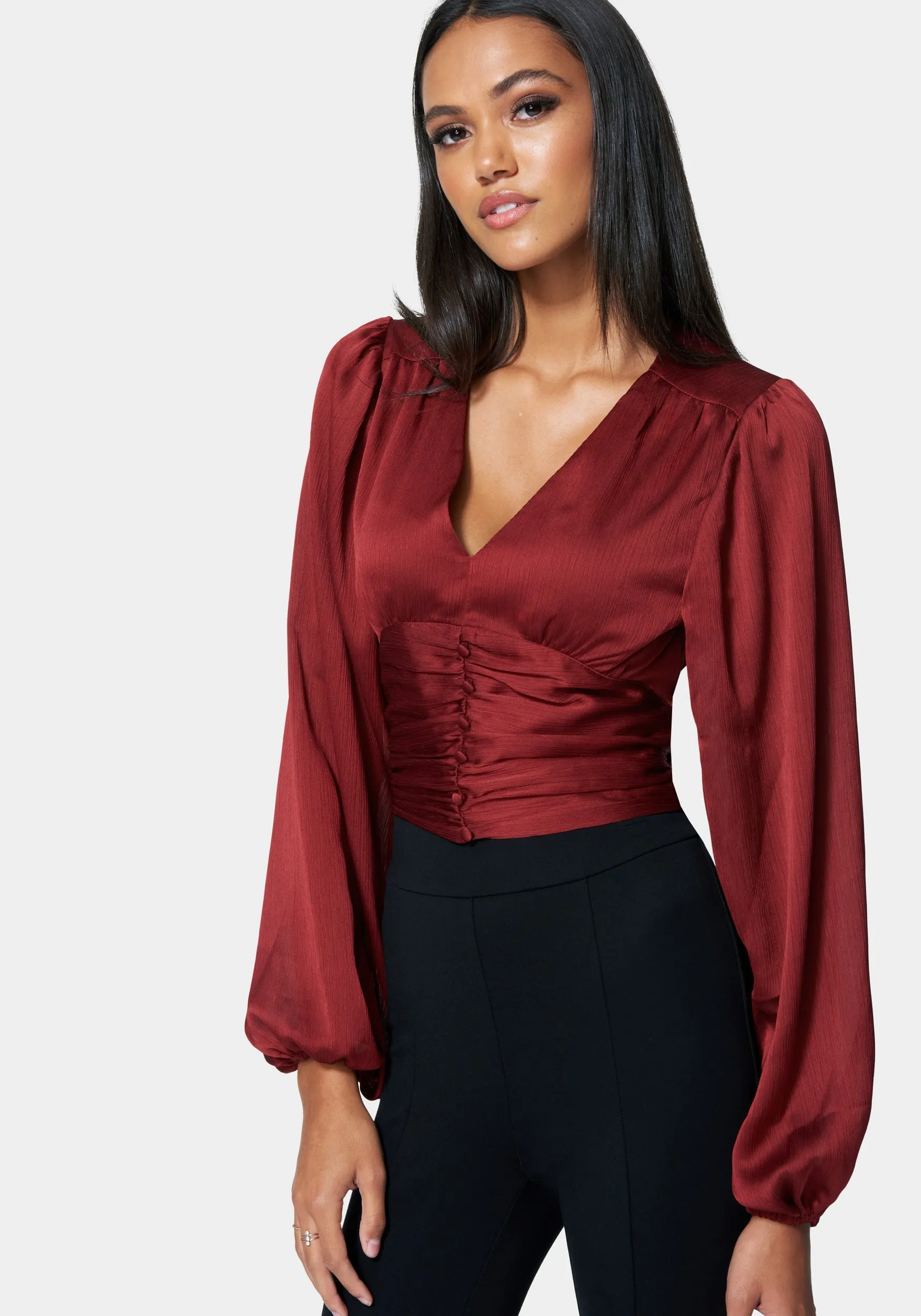 Deep V Front Button Top sold by Bebe product image thumbnail 2