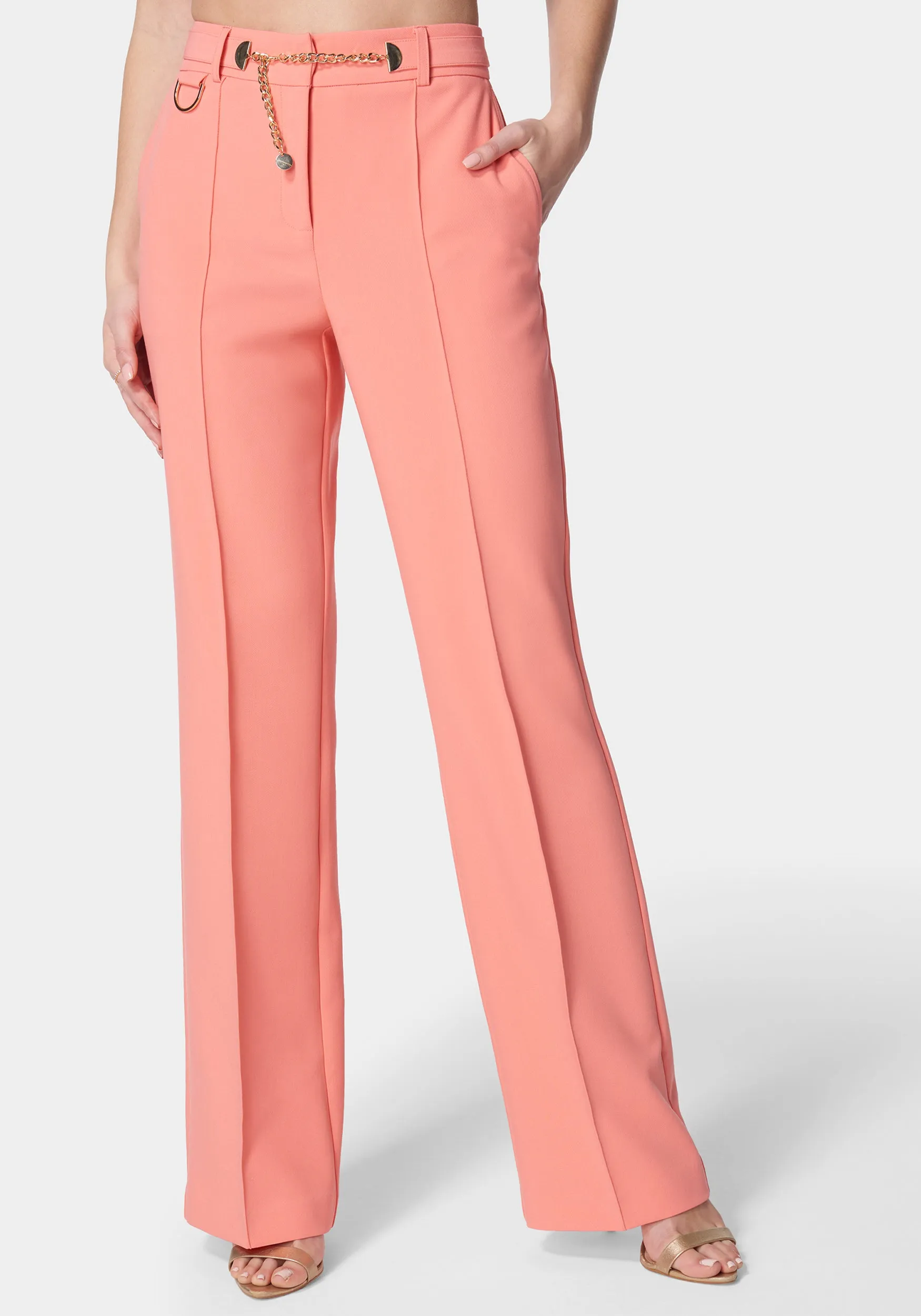 High Waist Belt Detail Wide Leg Pant sold by Bebe product image thumbnail 2