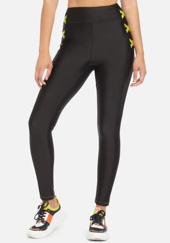 Contrast Stitch Lace Up Legging sold by Bebe