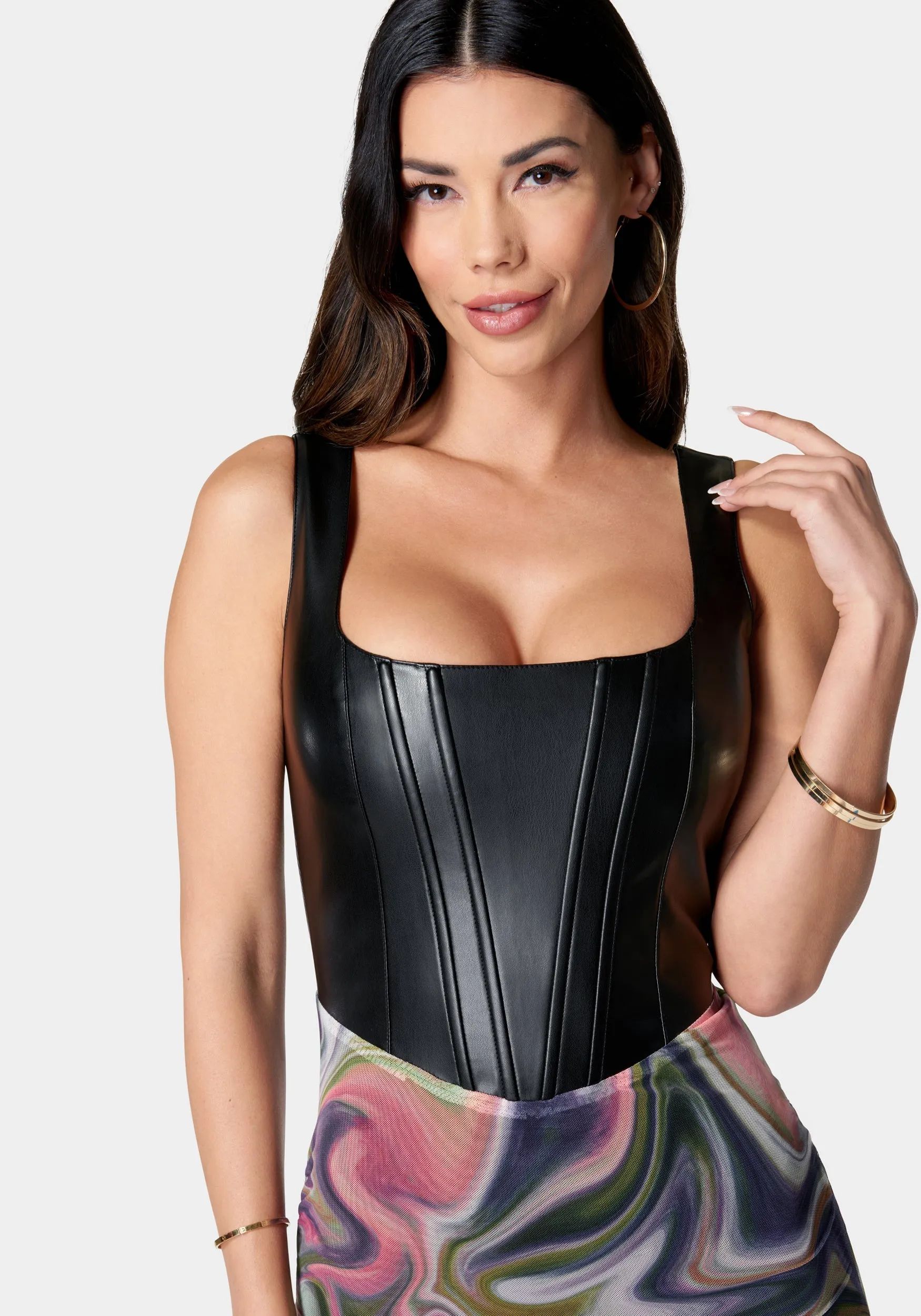 Square Neck Corset Dress sold by Bebe product image thumbnail 4