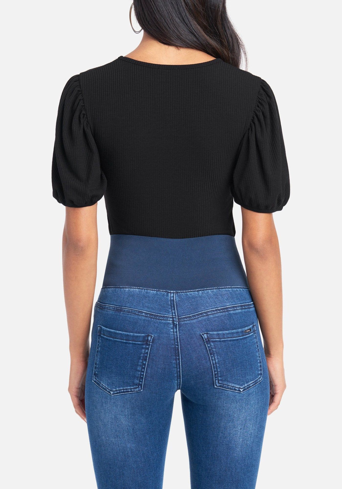 Puff Sleeve Rib Knit Top sold by Bebe product image thumbnail 3