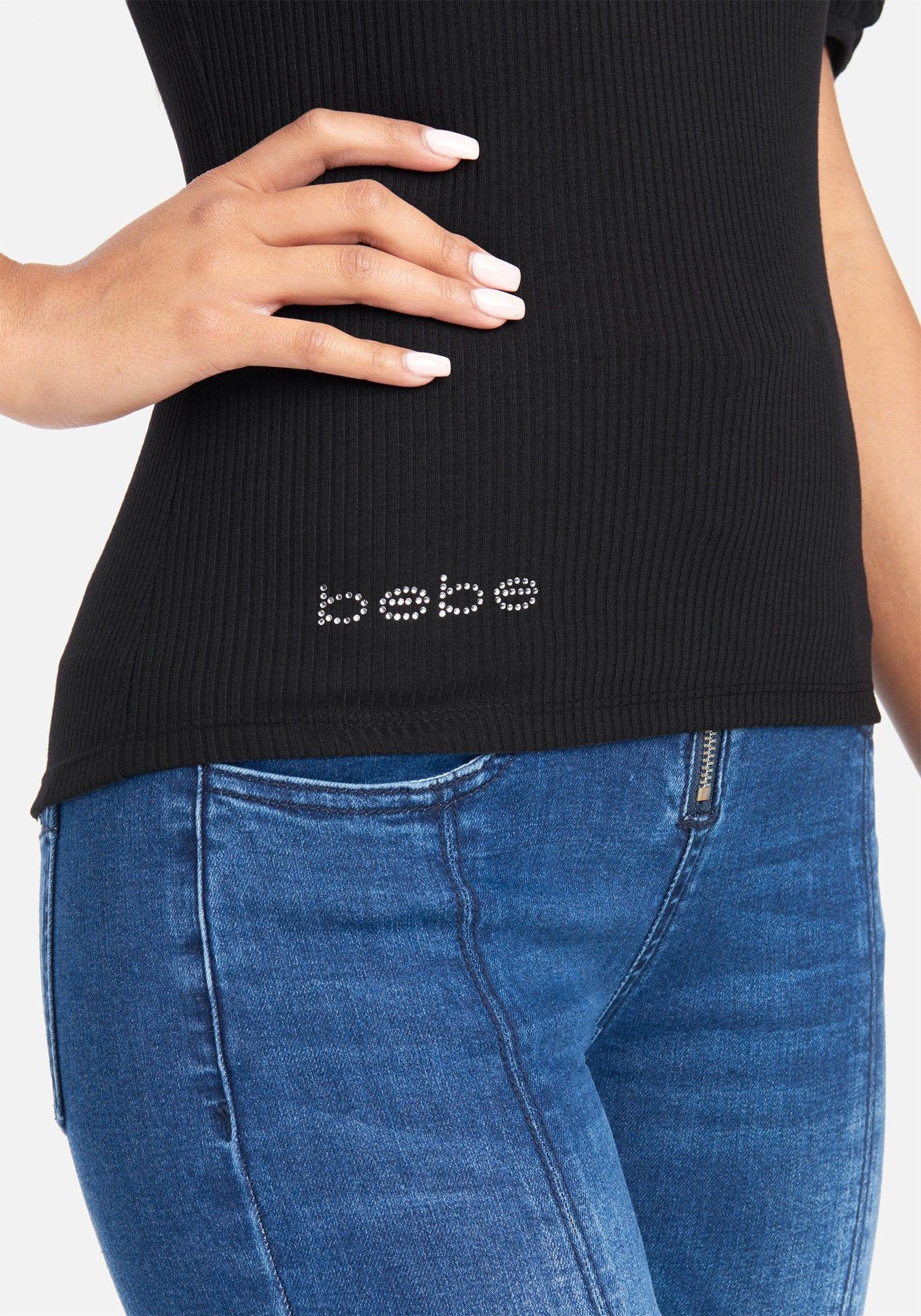 Puff Sleeve Rib Knit Top sold by Bebe product image thumbnail 4