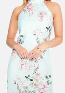 Printed Halter Neck Midi Dress sold by Bebe