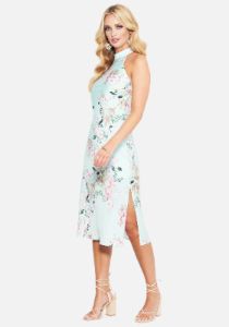 Printed Halter Neck Midi Dress sold by Bebe