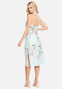 Printed Halter Neck Midi Dress sold by Bebe