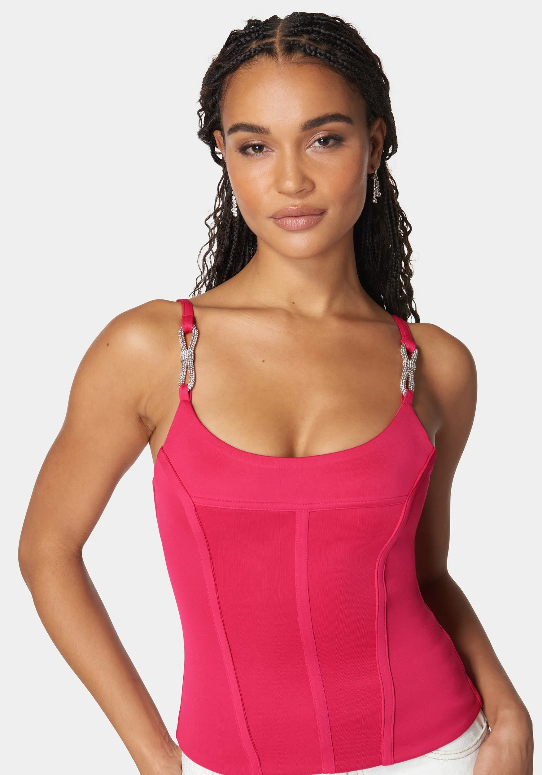 Scoop Neck Jewel Strap Bustier Knit Top sold by Bebe product image thumbnail 5