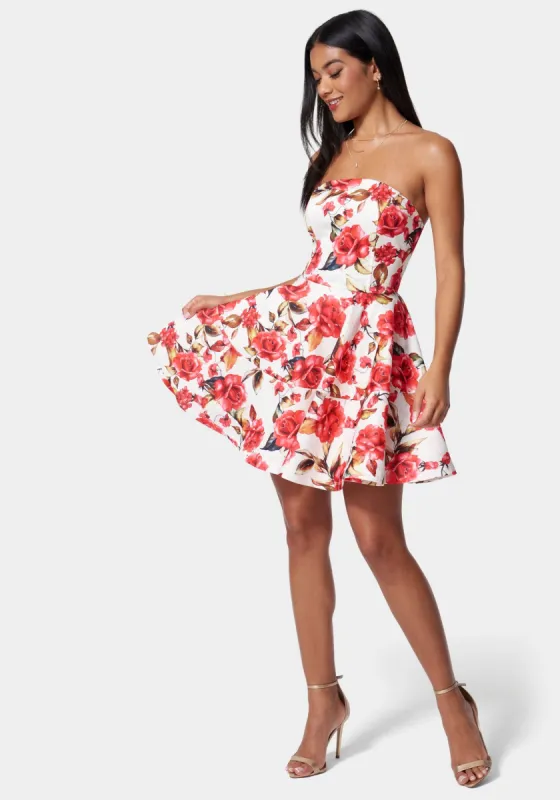 Printed Cupcake Flare Mini Dress sold by Bebe