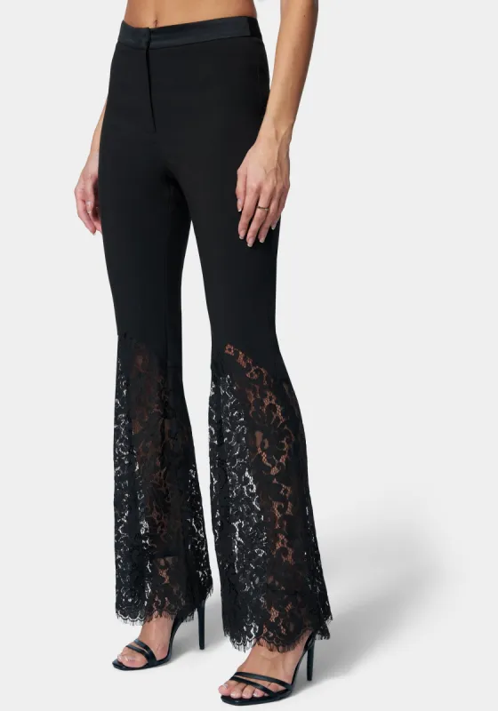 Satin Lace Flared Pant sold by Bebe