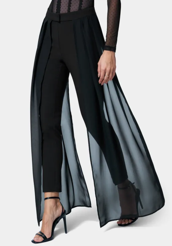 High Waist Removable Chiffon Belt Slim Pant made by TC