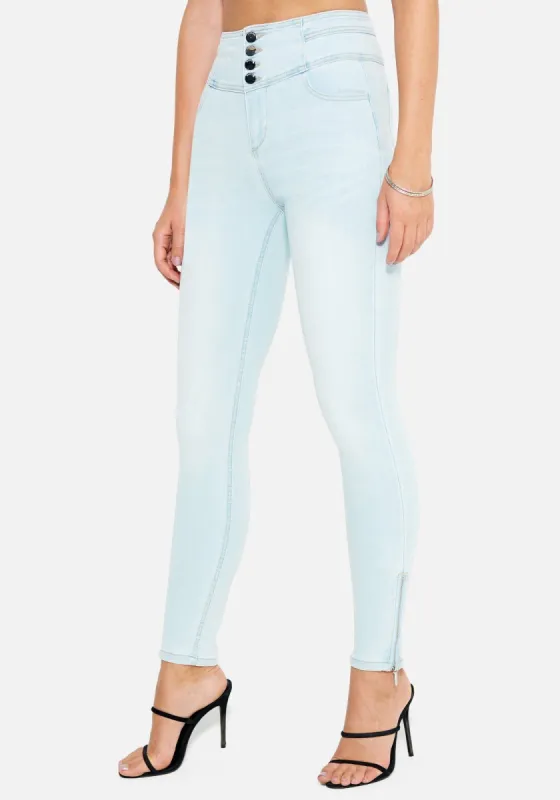 High Waisted Distressed Jeans sold by Bebe