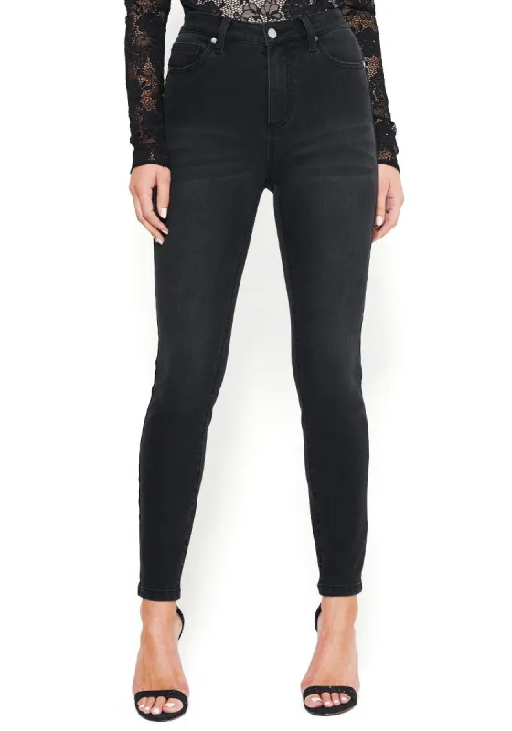 Back V-Stitch Skinny Jeans sold by Bebe