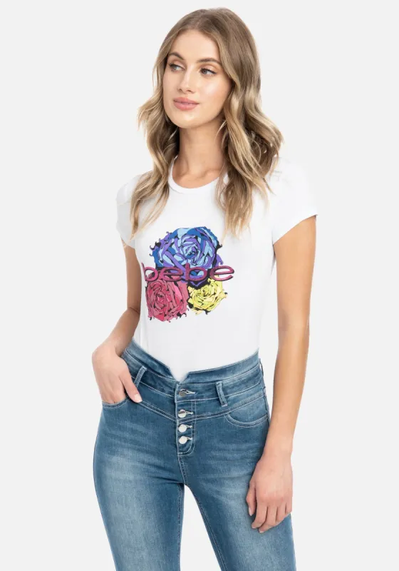 Bebe Logo Floral Tee sold by Bebe