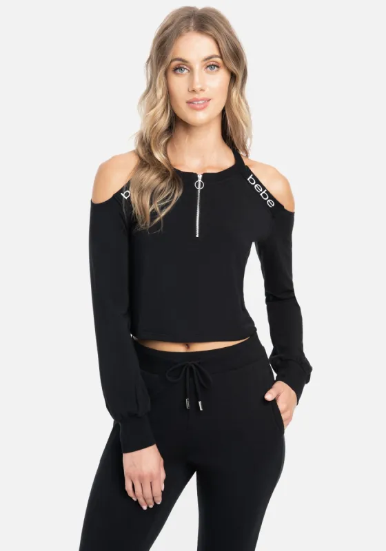 Bebe Logo French Terry Crop Top sold by Bebe